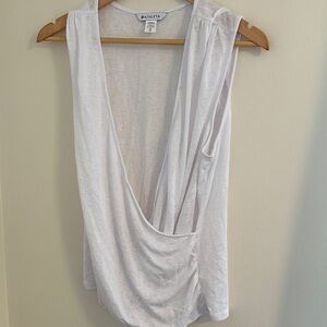 Athleta Soft White Draped Tank Top